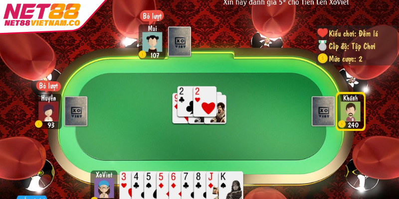 Game bài Tiến lên miền Nam quen thuộc đơn giản