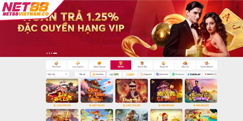 Tổng quan sảnh cược Nổ Hũ TechPlay NET88